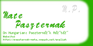 mate paszternak business card